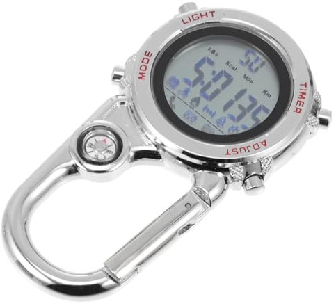 DEARMAMY 1Stk anschließen pro Watch spangenuhr Camping-Uhr sportsuhr Uhr Outdoor Backpacker-Uhr Karabiner Uhr Gürteluhr kletternde hängende Uhr leuchtende Metalluhr Rostfreier Stahl rot