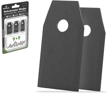 9 lame per robot tagliaerba universali per Gardena, Husqvarna, McCulloch, Yard Force, Segway, Garden Feelings, Cramer, ECOVACS, Ferrex e Florabest, rivestimento nero, 9 pezzi