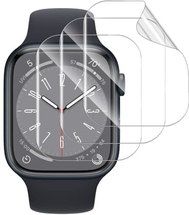 GEEMEE 3 Pezzi per Apple Watch Series 9/8/7 41mm Pellicola Protettiva, Non Vetro temperato TPU Flessibile Copertura Completa Impermeabile e indossabile Protezione Schermo