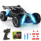 BuzzoXerex 1:18 Voiture Ttélécommandée Tout Terrain, 2.4GHz Voiture Rc avec Lumière LED Fonction de pulvérisation, 2WD 15KM/H Buggy RC Cadeau pour Enfants 6+ Ans (Noir)