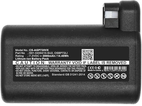 Quixpszto Batería de 2000 mAh for aspiradora AEG OSBP72LI S91-0400410-SU2 y Electrolux OSBP72LI25 Osiris 900258195 RX7-1-TM 900277268