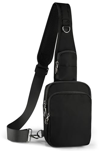 VADOO Sling Bag, Crossbody Bag with Zipper Lock, RFID Blocking & Water Resistant for Men and Women