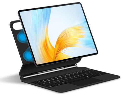 FAYGAOAI Custodia con Tastiera per Honor MagicPad 2 da 12,3 Pollici 2024, Supporto Magnetico Galleggiante a Sbalzo, Tastiera Retroilluminata a Colori, Trackpad Multi-Touch