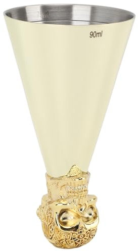 Jigger de Acero Inoxidable, Jigger de Cóctel Japonés con Medidas para Bar en Casa (Gold)