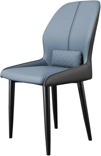 UCKYSU AMENAS Küche und Esszimmer Stühle Moderne Esszimmerstühle Mit Hoher Rückenlehne Ledersessel Akzentstuhl Aus Metallrahmen for Küche Und Wohnzimmer(Blue+Gray)
