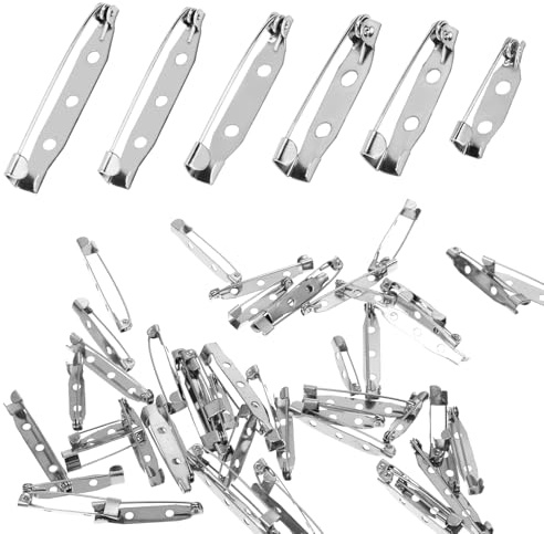 60 Stück Broschennadeln, 6 Größen Anstecker Pin Sicherheitsnadeln Anstecker Pin Metall Pins Sichere Verschlussspange für Schmuck Und Handarbeiten Broschennadel Sicherheitsnadel (Silber)