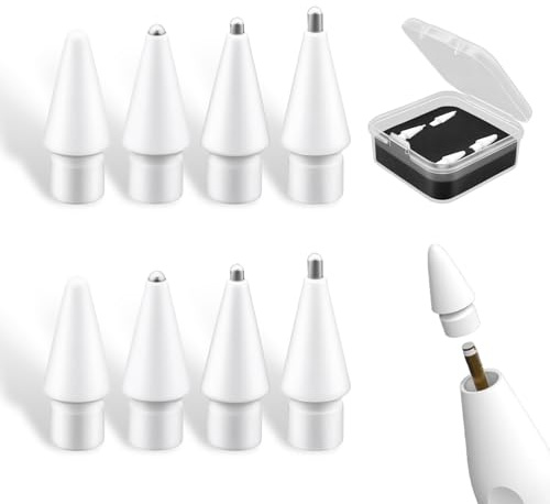 ONGNIUU 8 Pièces Pointe pour Apple Pencil, pour Apple Pencil Pro/Apple Pencil 1ère/2ème Génération, Pointes de Rechange Haute Sensibilité, Stylet Nib pour iPad Pencil