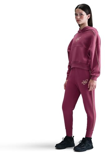 Nike Sportswear Club Fleece Boxy Hoodie Für Ältere Kinder (Mädchen), Sweet Beet/Metallic Gold, HV0422-634, XL