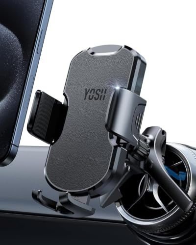 YOSH Audi A1 Phone Holder for Audi A1/A3, Mercedes, Mini Cooper 2013‑2024 | Leather Surface & Triangle Support, Fits Audi A1/A3, Mini Cooper 2013‑2024, Mercedes, for iPhone Samsung 4.0''- 7.0'' Phones