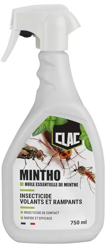 Clac® Insecticide Volants & Rampants à l’Huile de Menthe 750 ml – Anti Mouches, Moustiques, Fourmis, Cafards, Mites & Poux Rouges – Action Rapide Volants & Rampants – Intérieur, Maison & Poulailler