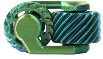 Vyloky 3D-Fidget-Spinner mit Doppelzahnrad - Kunststoff-Kreisel für Stressabbau - Tragbares Handspielzeug für Büro, Schule, Reisen und Zuhause (Laser-Grün,1er Set)