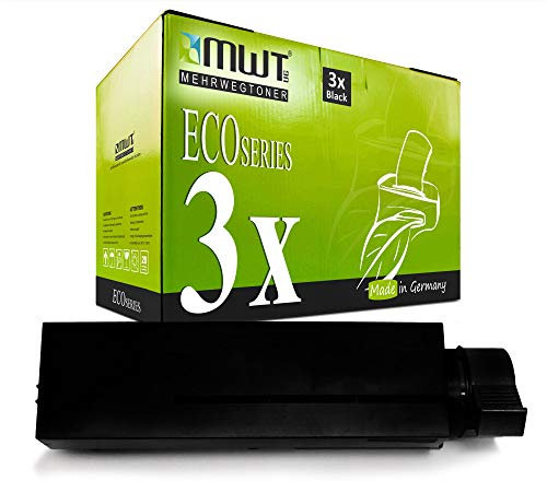 3X MWT Drucker Patronen für Oki B 412 432 512 DN ersetzt 45807106 Schwarz