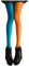 Strumpfhosen mehrfarbig Splice Kniestrümpfe Party Kostüm Strümpfe (Orange und Blau)