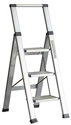 Homelux 710026 Escabeau Domestique Plat en Aluminium 3 marches