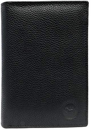 LOLUNA® Grand Portefeuille Classique en Cuir Vachette Souple 4 Volets Pratique pour Placer Carte Grise - permis - identité - Cartes - Billet - Monnaie - Idée Cadeau pour Homme et Femme - Noir