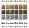 PandaHall Elite - Lot von 900 Stück Perlen Space Beads Spacer Zinklegierung Spacer Beads für die Schmuckherstellung, Gemischte Farbe, 5.5~6.5x2~7.5 mm, Loch: 1~2 mm