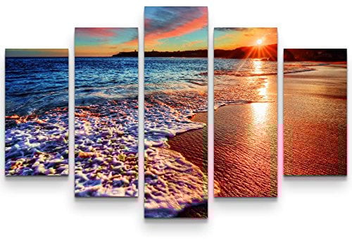 Paul Sinus Art Leinwandbilder | Bilder Leinwand 160x100cm Sonnenaufgang über vereisten Meer