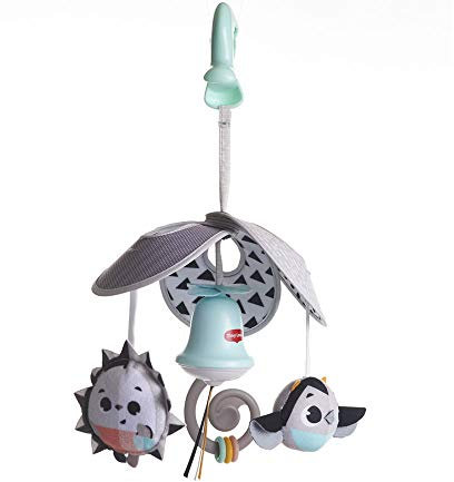 Tiny Love Pack & Go Mini Mobile, Black & White Mini-Mobile für Babys mit Universal-Befestigungs-Clip für unterwegs, mit 4 Spielmöglichkeiten, nutzbar ab der Geburt, Magical Tales