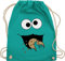 Turnbeutel Rucksack - Karneval & Fasching - Taschen - Keks Monster I Krümelmonster I Cookie Monster Fastnacht I Fasnacht I Fasnet - Unisize - Türkis - stoffbeutel kindergarten karnevalsbeutel