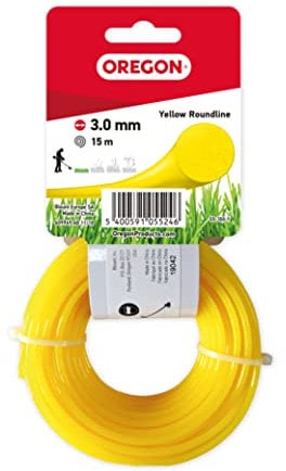 Oregon 69-368-Y Yellow Round Strimmer Line/Wire for Grass Trimmers and Brushcutters, 3.0 mm x 15 m