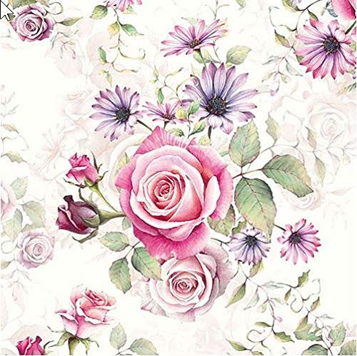 20 Servietten Vintage Rosen Komposition als Tischdeko und für Bastelarbeiten mit Serviettentechnik 33x33cm