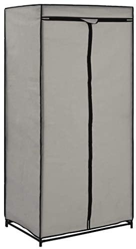 vidaXL Kleiderschrank mit Reißverschlüssen Faltschrank Stoffschrank Campingschrank Garderobe Schrank Regal Garderobenschrank Grau 75x50x160cm