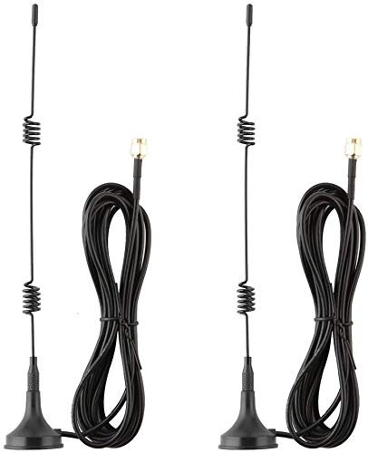 DollaTek 2Pcs 433 MHz Unity Gain Omni, 6,6 Zoll Antenne mit Magnetfuß und SMA Stecker Impedanz 50 Ohm - 7DBI