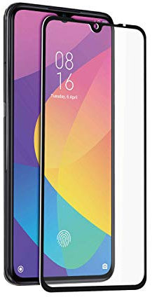Muvit Protector Pantalla Xiaomi Mi 9 Lite Vidrio Templado Plano con Marco Negro