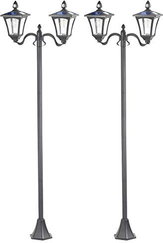 Royal Gardineer Gartenleuchte: 2er-Set Solar-LED-Gartenlaternen, 2 flammig, PIR-Sensor, 600 Lumen (Gartenlaterne mit Bewegungsmelder, Solar Laterne mit Bewegungsmelder, Beleuchtung)