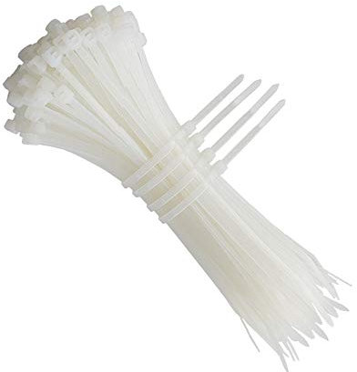 ETOPARS 250 Pezzi Bianca 250mm x 4,8mm Fascette per Cablaggio Autobloccante Fascette Stringicavo Elettricista Cablaggio Fermacavo Cavi 22KG Resistenza
