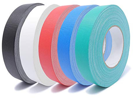 gws Gewebeklebeband 5 Rollen, premium Panzertape in Profi-Qualität mit Natur-Kautschukkleber, Wasserdicht, Breite: 30mm Länge: 50m, Bunt 5 Ro