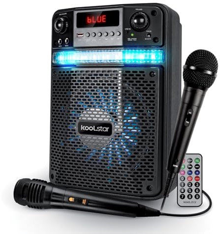 Enceinte BROZY08 Karaoké Party 400W Batterie Koolstar avec 2 Microphones - à LED + Application Smartphone USB/Bluetooth