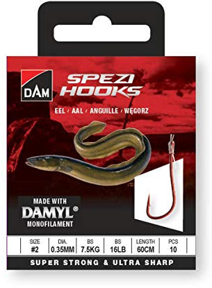 D-A-M Vorfach Spezi Aal 60 cm - gebundene Aalhaken (6)