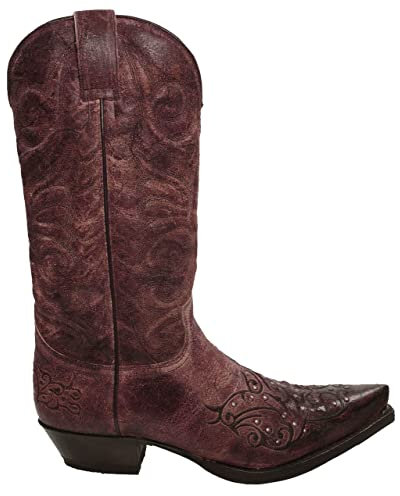 Sendra Boots 11472 Cuervo Marrone Uomo Stivali Cowboy Western Boots Punta Punta Cuciture Decorative Borchie Look Vintage Vera Pelle Fatto A Mano Taglia 43