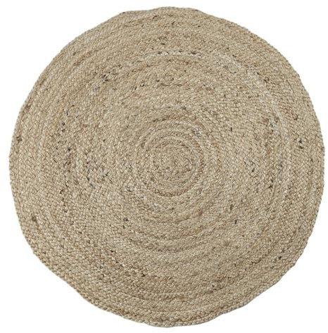 HOME DECO FACTORY Teppich Rund, Jute, 80cm x 80cm x 0.5cm, Beige
