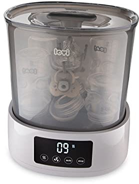 LOVI Baby Elektrischer Sterilisator und Dampftrockner, Sterilisator für Babyflasche, elektrisch, Dampfsterilisator, Universalgröße und maximale Kapazität, Grau
