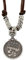 ODETOJOY Klassische Münze Anhänger Halskette Skull Steampunk geschoben Schmuck für Männer Herren Halskette aus braun Leder mit silberfarbenen Totenkopf-Münzen-Anhänger und Samtbeutel (New Silber)