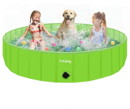 Piscina per cani pieghevole per cani, piscina per cani portatile per bagno per cani, piscina per cani in plastica grande piscina per bambini dura(Green 160x30cm)