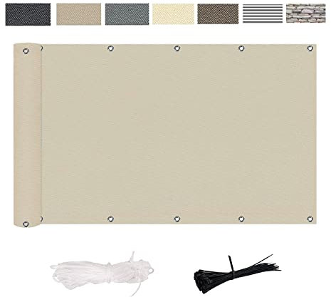 Amcerd Balcon Brise Vue 100x800cm, Balcon Brise-Vue Occultant Opaque, Vent Protection UV Opaque Résistant aux Intempéries pour Jardin et Lieu de fête, Piscine, terrasse