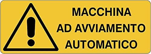 NEW CARTELLO SEGNALETICO UNI - Macchina ad avviamento automatico - Adesivo Extra Resistente, Pannello in Forex, Pannello In Alluminio (ADESIVO 30X12 cm)