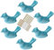 MayGreeny Bird Shape Ceramic Knobs 6Pcs Drawer Handles Cute DIY Cabinet Pulls Dresser Closet Wardrobe Kids Cupboard Door Kitchen Furniture Decoration with Mounting Screws (Blue)