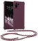 kwmobile Necklace Case kompatibel mit Xiaomi 11 Lite (5G) NE/Mi 11 Lite (5G) Hülle - Cover mit Kordel zum Umhängen - Silikon Schutzhülle Bordeaux Violett