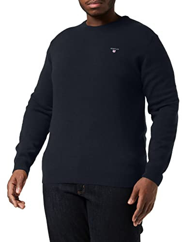 Gant Herren Classic Cotton C-Neck Pullover, Evening Blue, XL EU