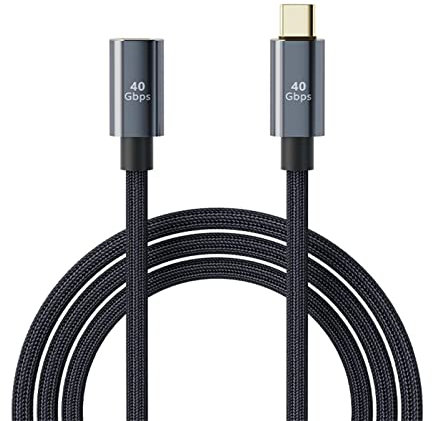 Extensión Tipo C, Cable Extensión Tipo C Macho A Hembra, Cable Alargador USB C A USB C, Accesorios Electrónicos 100 W/5 A Compatibles con Todo Tipo Teléfonos, Portátiles Y Conmutadores