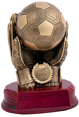 Henecka | Fußball Pokal | Resin Figur | Torwart Pokal | mit oder ohne Emblem | mit oder ohne Gravur Schild | Größe 17,5 cm
