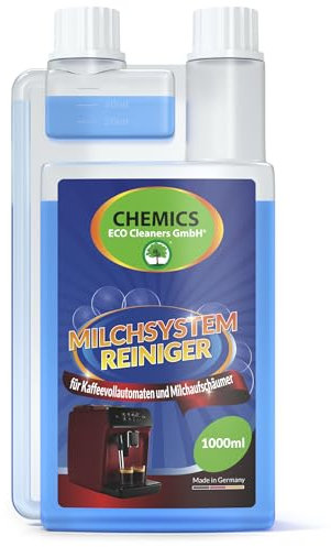 CHEMICS Milchsystemreiniger 1000 ml - Effektiver Milchschaumreiniger für Kaffeevollautomaten und externe Milchaufschäumer - Für Jura, DeLonghi, Globaclean, WMF & Co. - Geruchsneutral