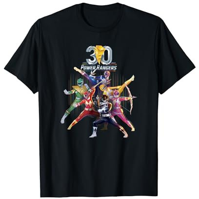 Power Rangers 30th Anniversary Mighty Morphin Vintage Poster T-Shirt