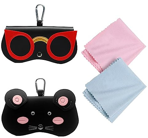 YouYuer 2PCS Brillenetui Sonnenbrillen,Tragbar Brillenetui Leder Weich,Brillen Etui mit Gürtelclip,Sonnenbrillen Etui Schutzhülle Brillenorganizer Sonnenbrillentasche für Damen und Herren