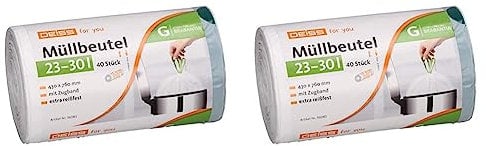 DEISS Lot de 80 sacs poubelle pour Touch Bin de Brabantia, taille G, 23 à 30 l