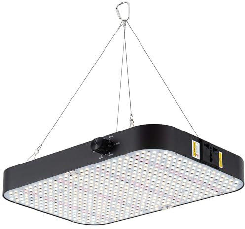 FECiDA 2024 Neueste LED Grow Lampe 200 Watt, Dimmbares Grow Gent Licht, UV-IR enthaltene Vollspektrum Pflanze Grow Lampe, Pflanzenlampe mit Daisy Chain Funktion
